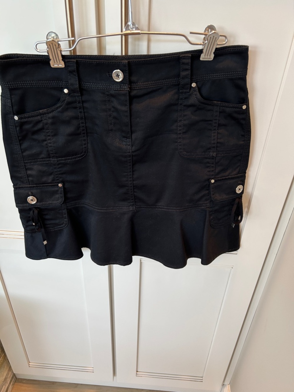 White House Black Market Black Mini Skirt with Cargo Pockets